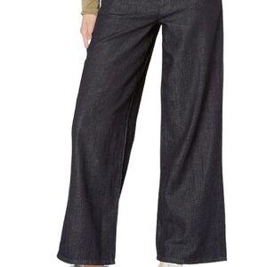 Wide-Leg Dark Wash Denim Pants